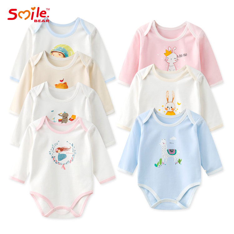 Детский хлопковый комбинезон Smile Bear, Одежда для новорожденных мальчиков и девочек
