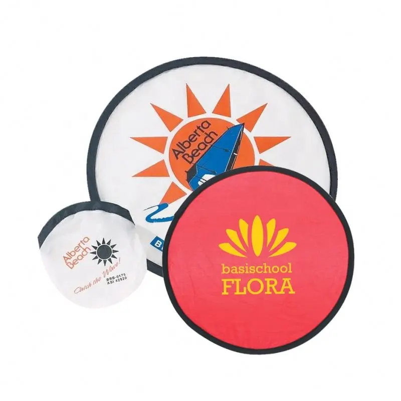 190T Nylon Foldable Fan Round Shape Custom Print Dog Plastic Flying Disc
