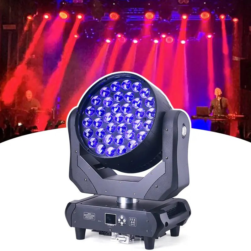 High brightness 37*15W RGBW Wash 4in1 Bee Eye Zoom LED Wash Moving Head Light for dj event disco
