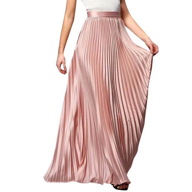 Wholesale apparel ladies pleated long skirt dresses woman summer elegant plus size dress & skirts