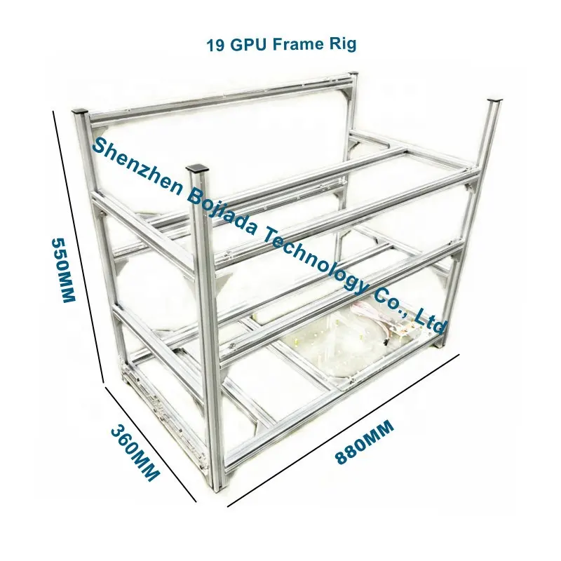 8 6 12 14 16 18 19 20 GPU Rig Frame Aluminum Stackable Open Air Graphics Card Rack Rig Case