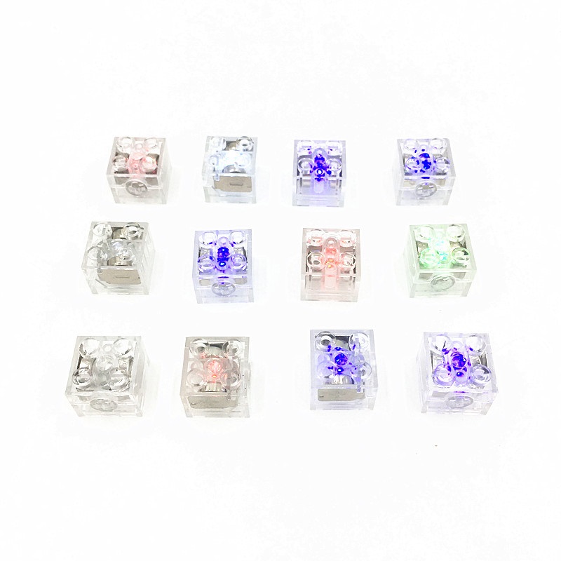 2*2 High Brick Plastic Building Blocks Basic Part Glow in Dark Small Particle with LED Light and Color Flash Transparent Colors
