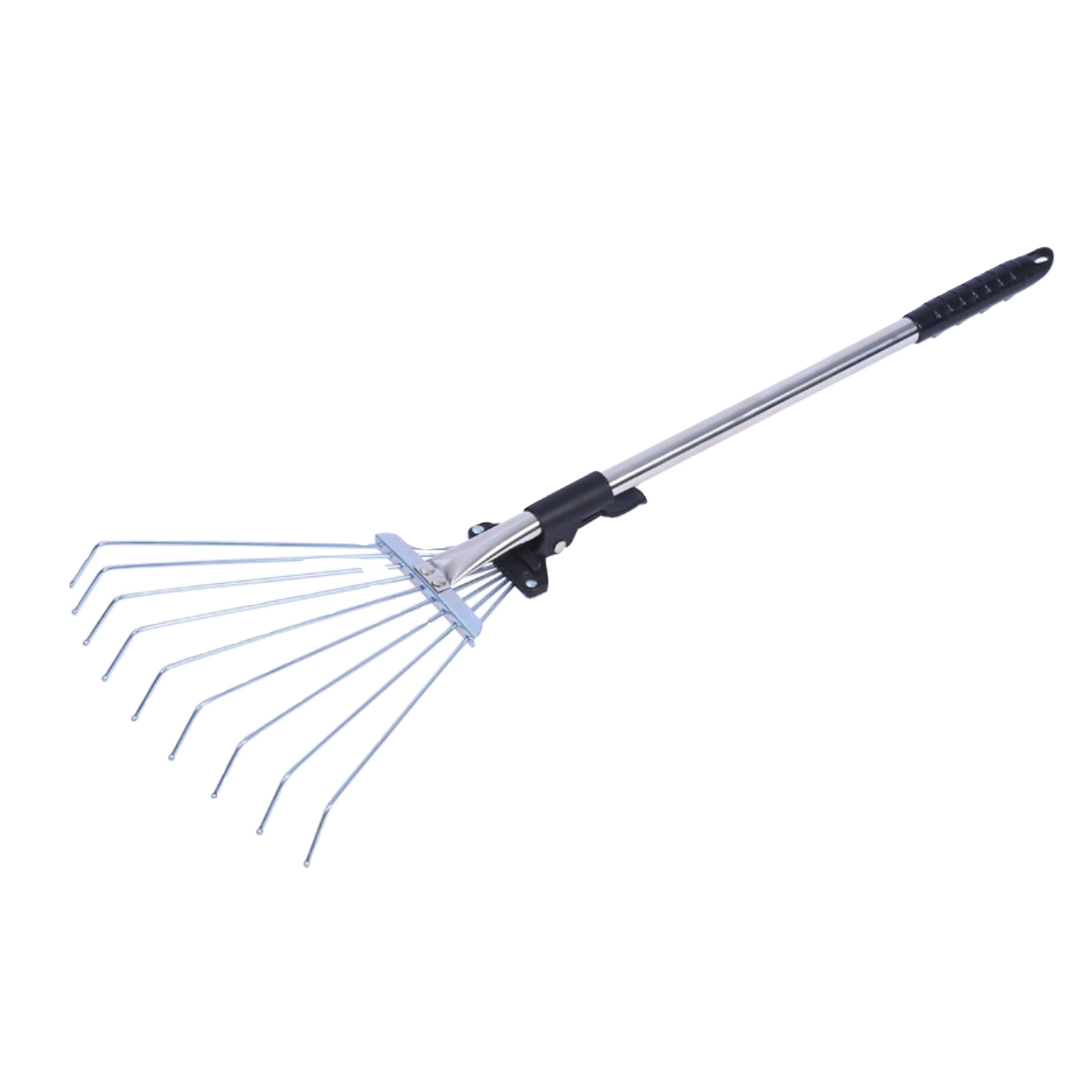 Factory supply deciduous rake 15 teeth extensible leaf rake with PVC handle