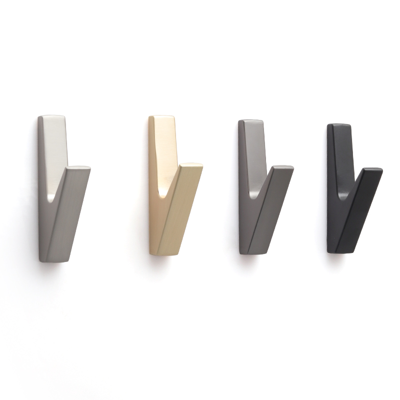 Oukali Hot Selling Zinc Alloy Gold Coat Hooks for Single Towels Clothes Metal Hooks for Closets Kitchen Bathroom