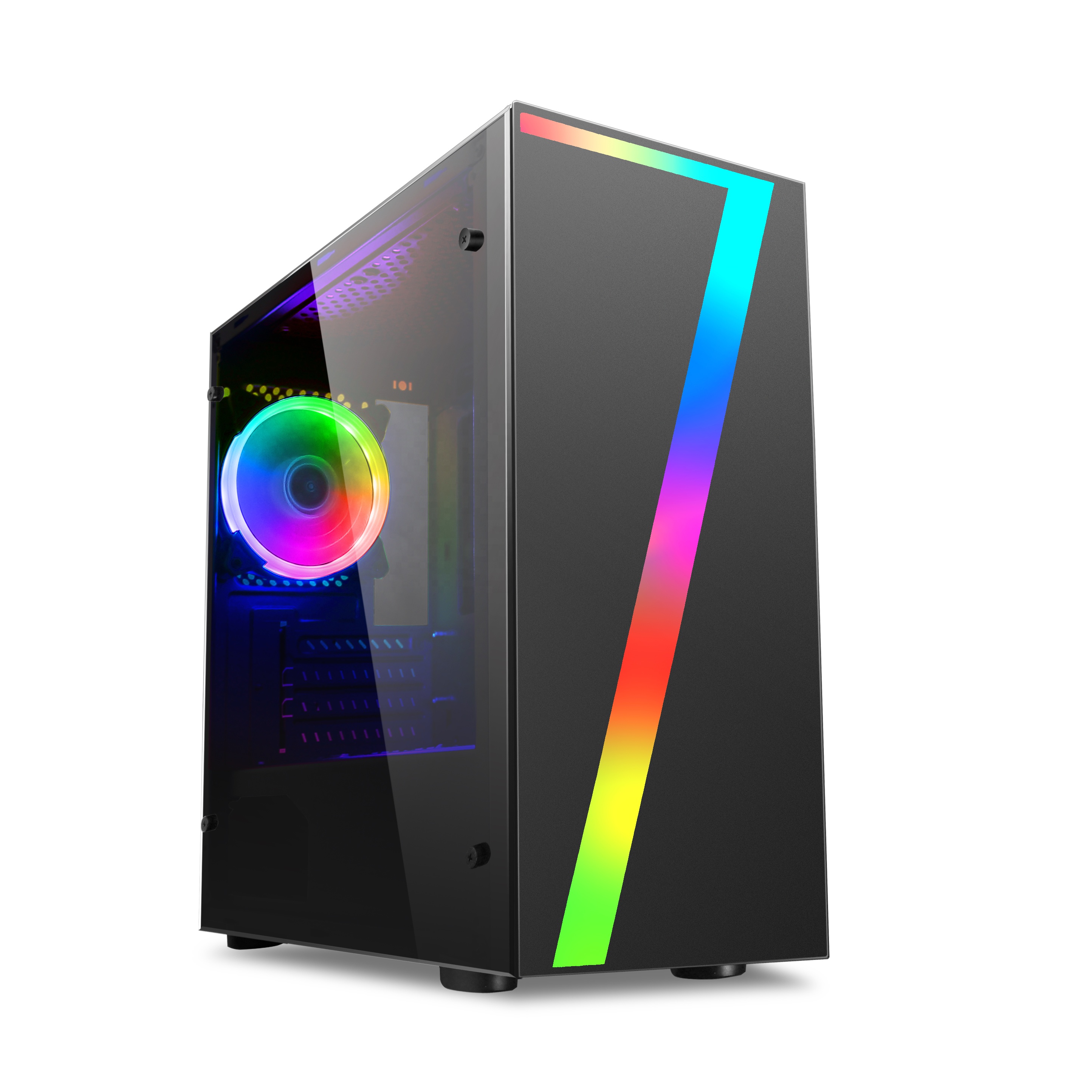 V13 Gaming Micro Case Front Panel With Seven-character Shape RGB LED Strip 0.45MM SGCC Computer case