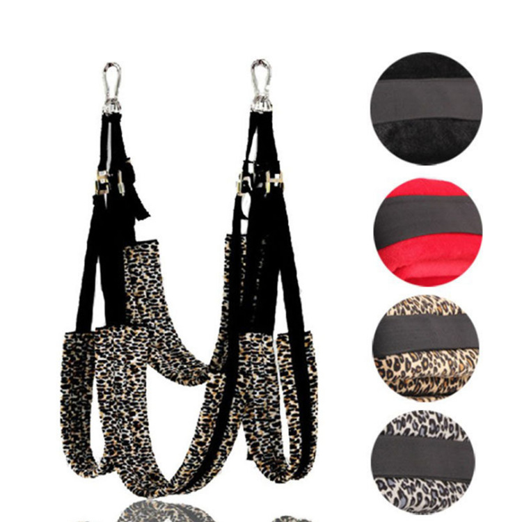 Adult Fun Sm Supplies Leopard Print Hanging Carmen Portable Mobile Sponge Door Window Hanging Strap Swing Sex Love