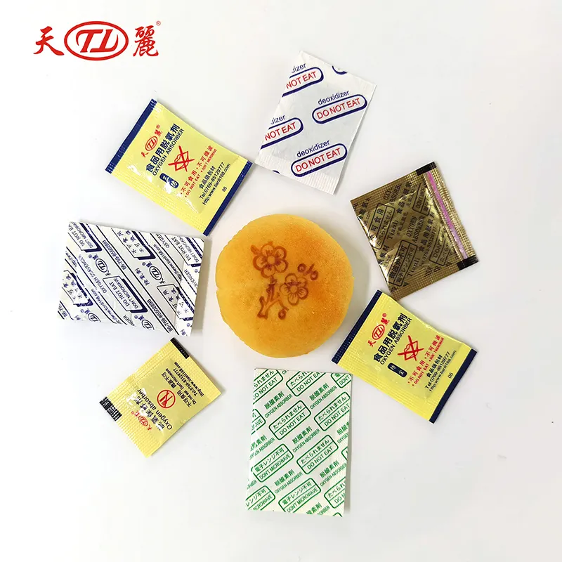 Бесплатный образец, поглотитель кислорода для пищевых продуктов, 30 куб. См, поглощает 180 мл кислорода, Tianli 100%, поглотители кислорода для пищевой упаковки