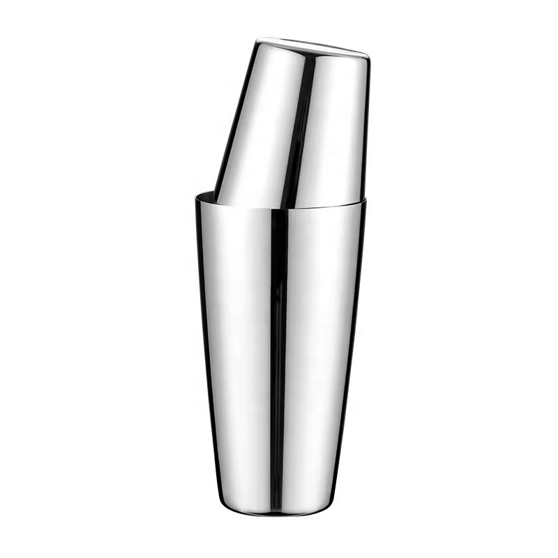 Cocktail Shaker Set Portable 2 -piece 18/8 Bar Shaker Set Silver Stainless Steel Martini Drink Boston Shaker