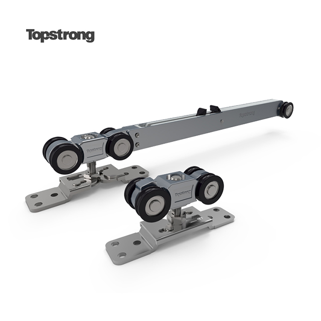 Topstrong бренд загрузки мягкой закрытой нейлоновой подвесной трек двойной раздвижной двери