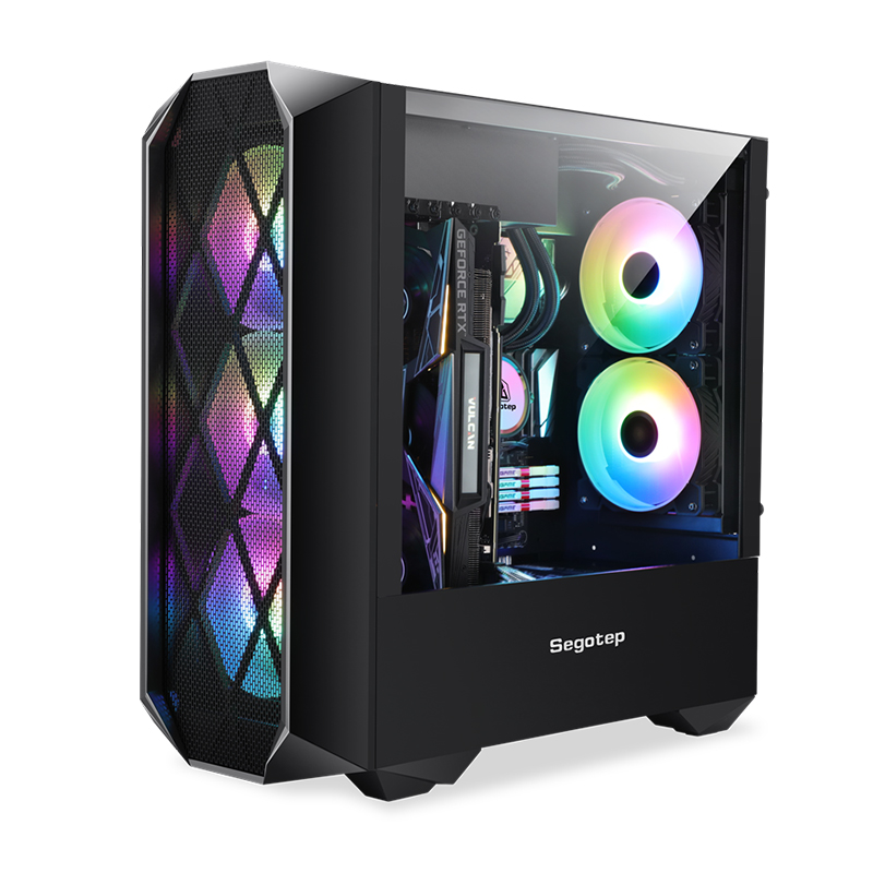 Высококачественный Segotep Atx/M-atx/Mini-itx Средняя башня RGB сетчатый корпус ПК водяной охладитель стеклянный корпус
