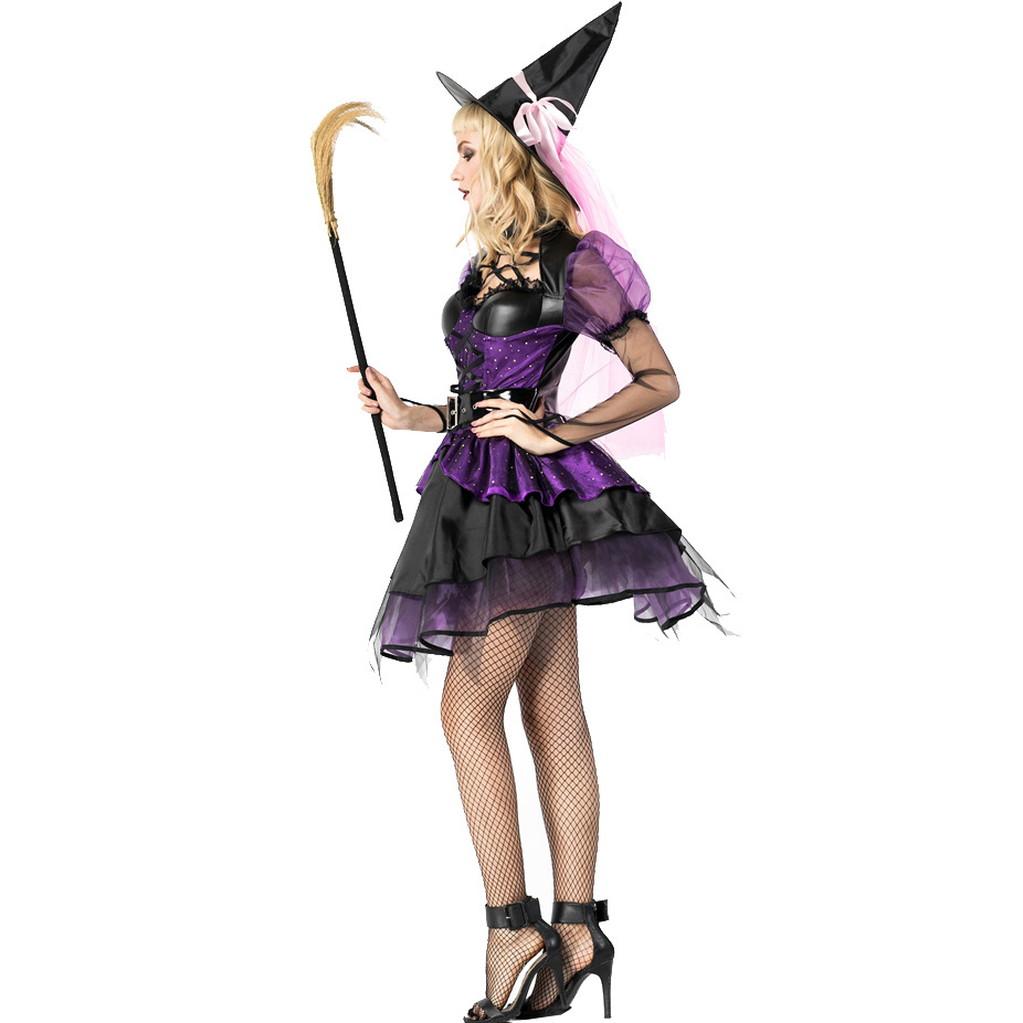 Halloween Plus Size Role-Playing Set Sexy Dark Witch Party Dress Costume