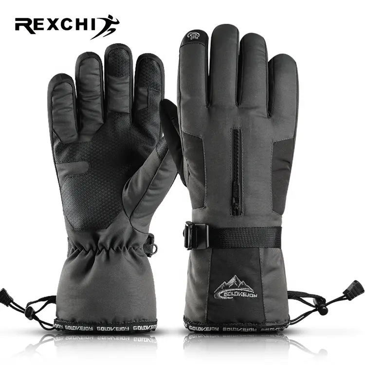 Водонепроницаемые перчатки REXCHI SK02 с принтом логотипа на заказ, Зимние перчатки для сноуборда, лыжного спорта, мотоциклетные чувствительные перчатки, зимние мужские