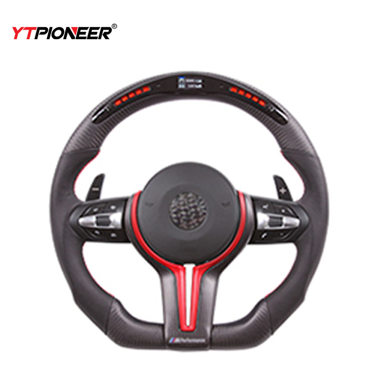 YTPIONEER теплый Подогрев плоское дно кожа матовый углеродное волокно Тип D хомут EV руль для автомобиля модели 3 Y X S