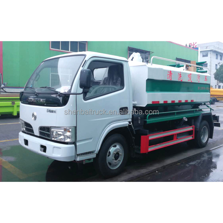 Dongfeng 5CBM Multi Function Vacuum Tank Sludges Sewer Fecal Vacuum Suction Pressure Cleaning Truck Sewage Suction Trucks