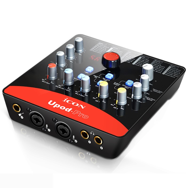 Внешняя звуковая карта ICON upod pro USB 2 mic-In/1 guitar-In, 2-Out USB Запись интерфейса DSP параметры Регулировка ручки