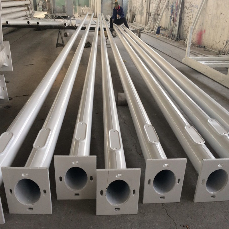 Galvanized Solar Street Lighting Poles Q235 Stainless Steel Lamp Post