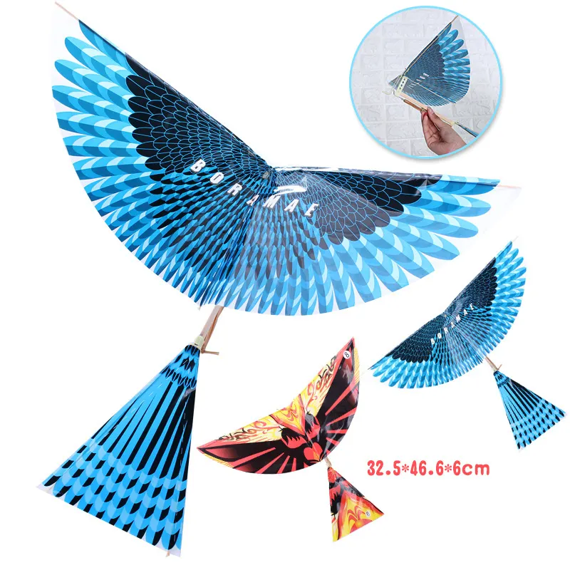 DIY Elastic Rubber Band Powered Flight Birds Kite Kids Interactive Toy Gift Outdoor Fun Sports Flying Toys Bird Kites Toy