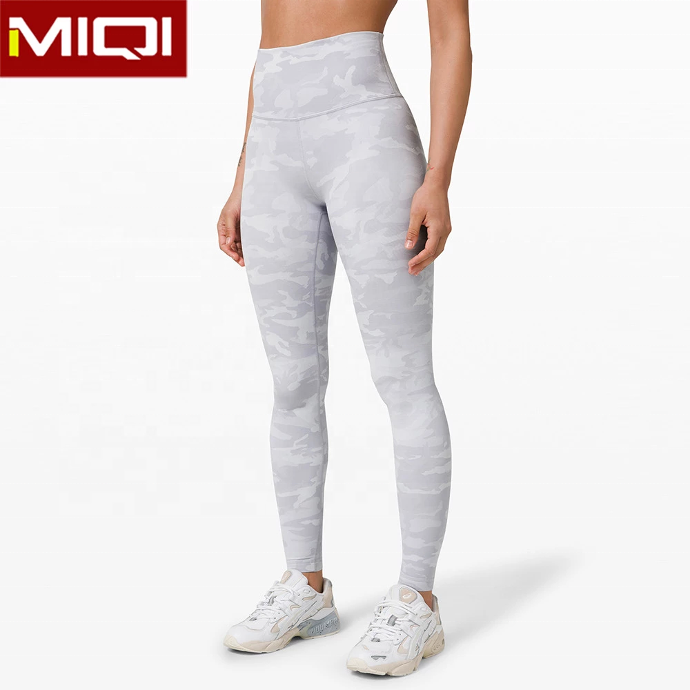 Женская спортивная одежда MIQI, розовые камуфляжные леггинсы с высокой талией и принтом, штаны для йоги