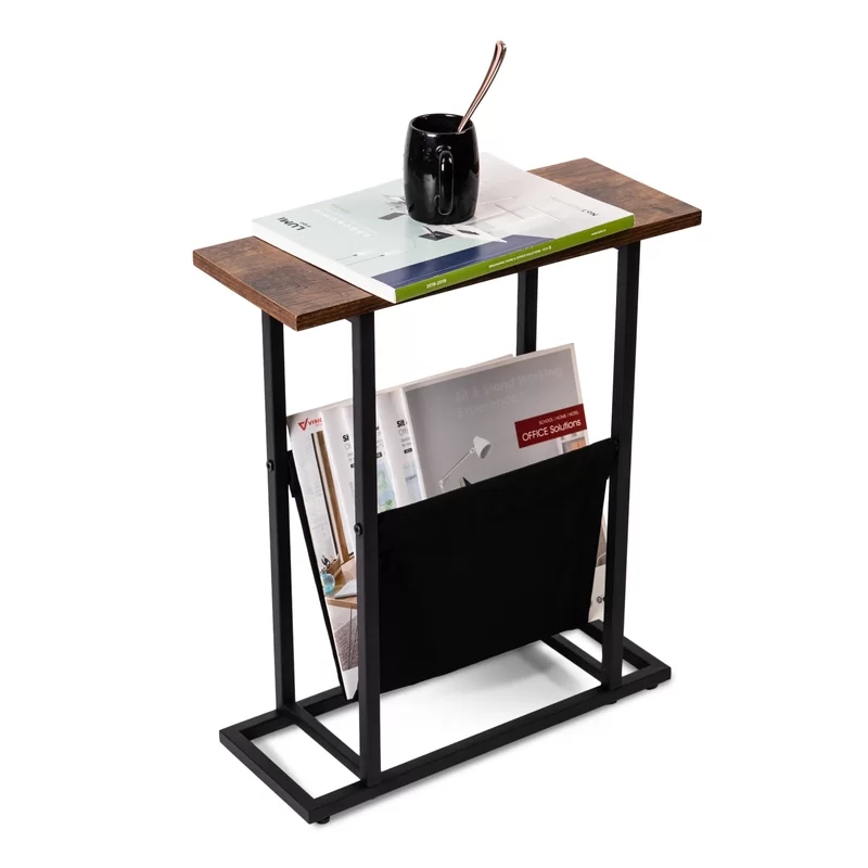 Wholesale Small Furniture Living Room Bedroom Morden Sofa Snack End Coffee Side Table With Adjustable Pad Wooden Bedside Table
