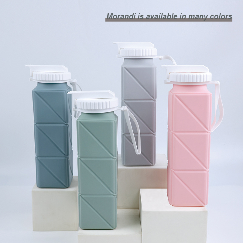 Running Custom Collapsible Bottle Water Drink Children 21oz School Leakproof Bpa Free Collapsible Silicone Bottle Water For Kids