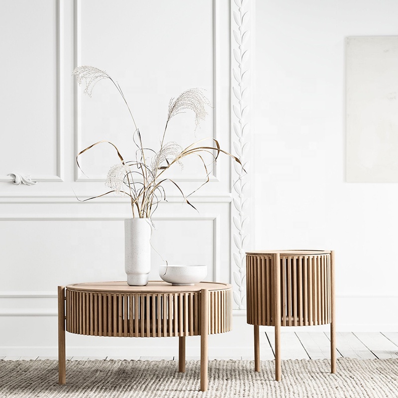 New Design Shipping Container Coffee Table Round Bamboo Cluster Coffee Table Coffee Ins Style Living Room Sofa Edge Table