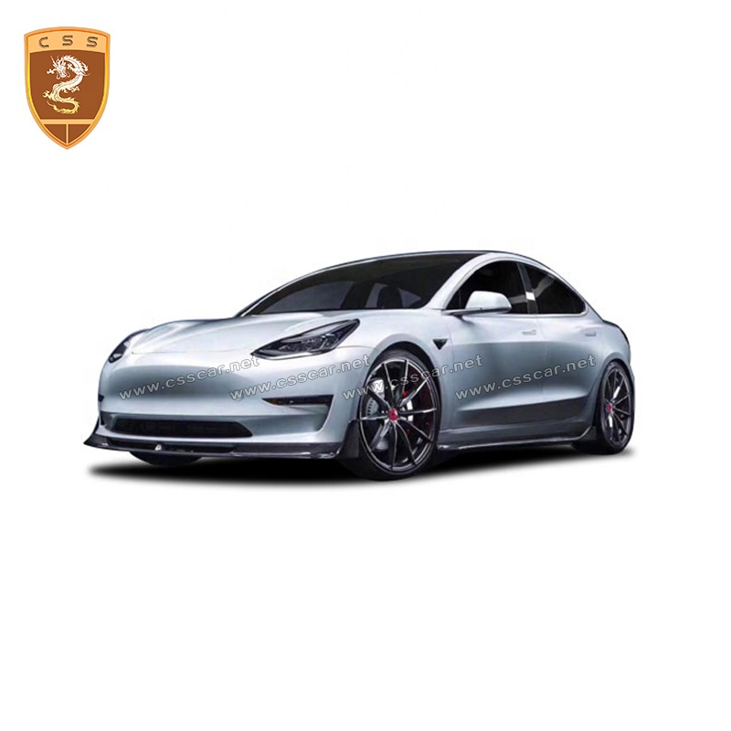 Vors Style Carbon Car Front Bumper Lip Diffuser Rear Wing Side Skirts Body Kit For Tesla Model 3