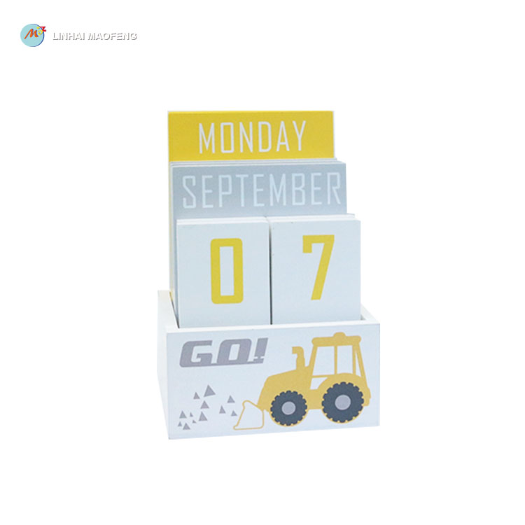 wooden desktop calendar desktop block decoration small calendar