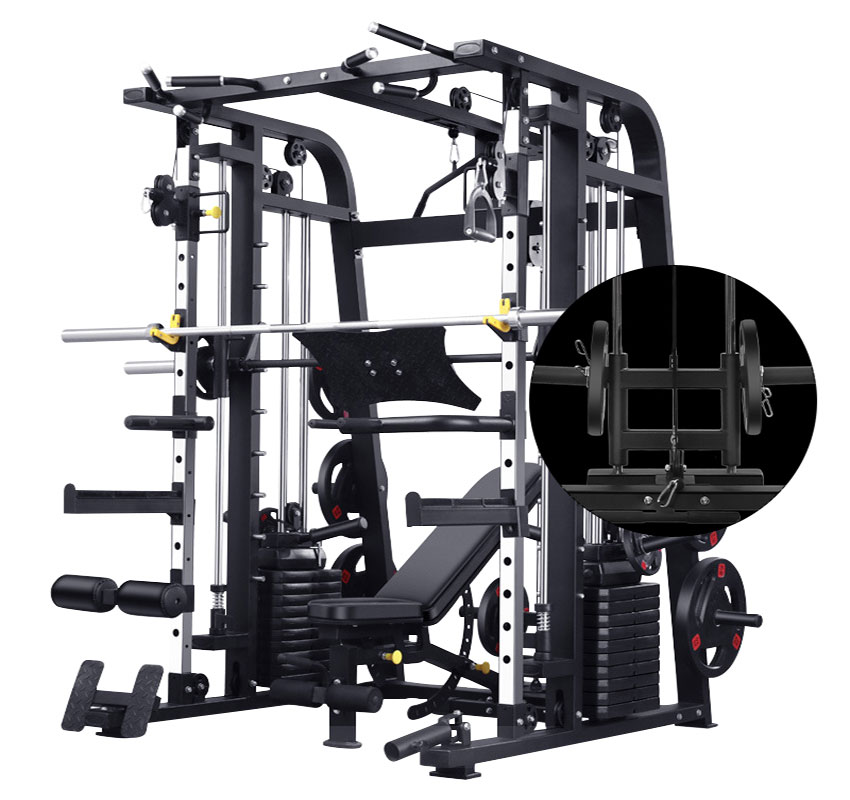 multifunctional gym equipment commercial multifunction cable crossover combo power rack smith machine
