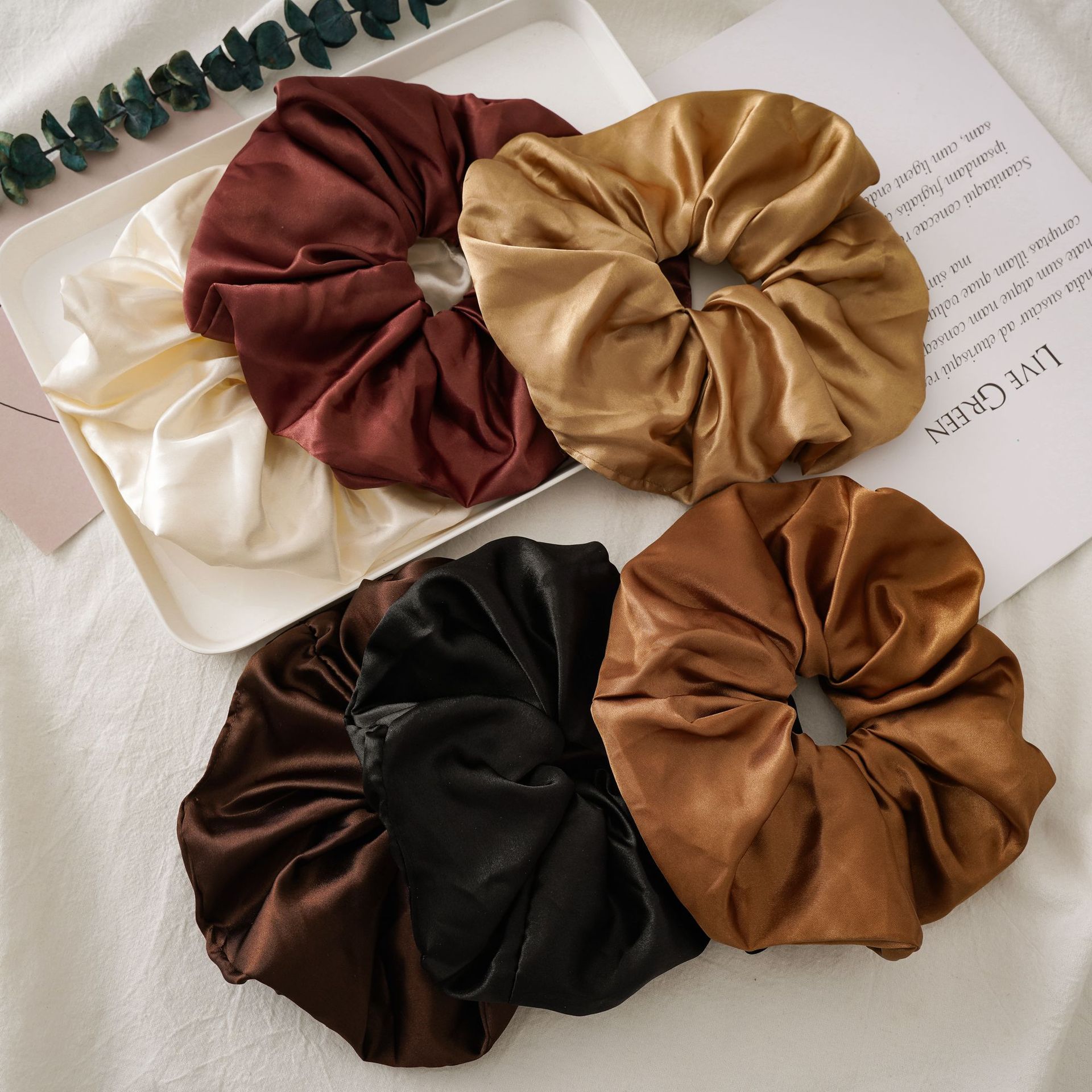 New Fashion Girls Oversized Imitated Silk Hair Scrunchies Big Satin Large Hair Tie For Women Hair Accessories