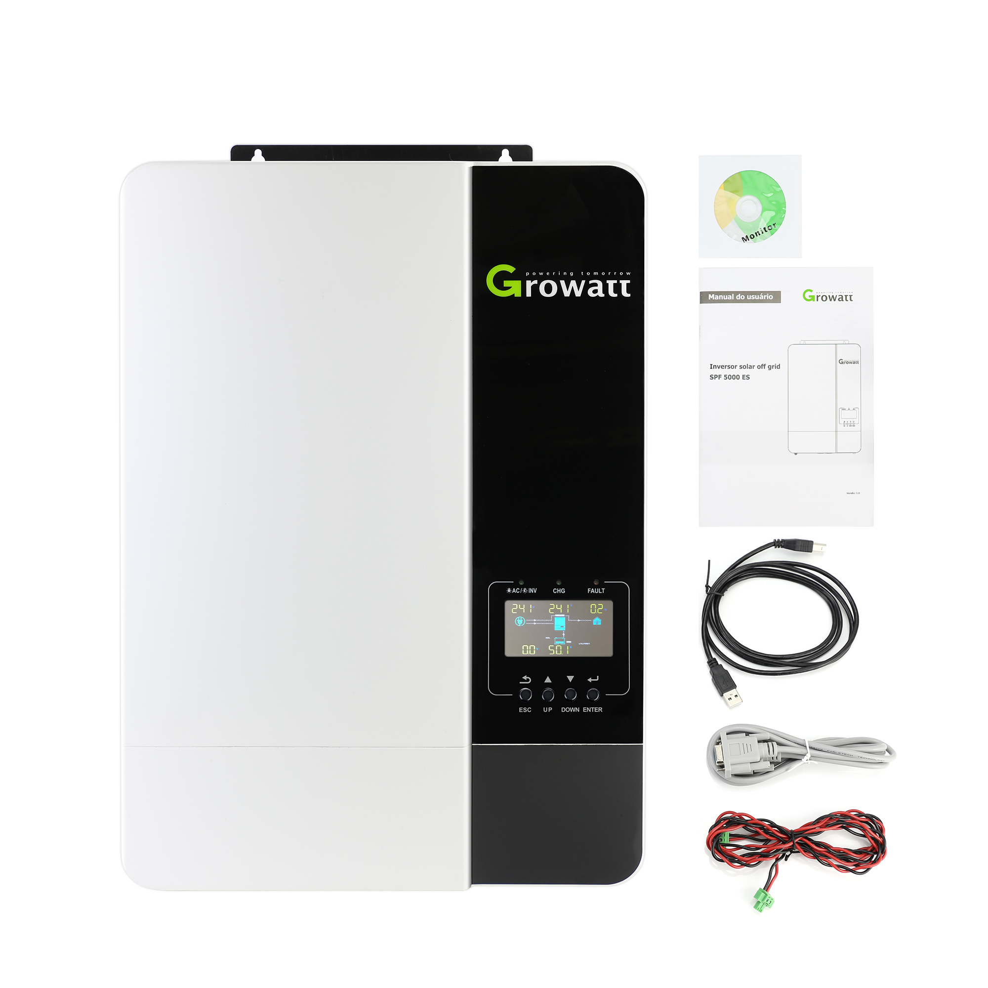 Контроллер солнечного заряда Growatt, 5 кВт, 5 ква, SPF 5000ES, 5000 Вт, 3500 Вт, 60 А/80 А, MPPT, ac220в, pv450в, автономный Солнечный инвертор