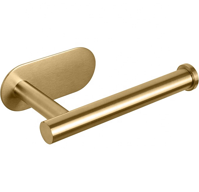 Hot Sell Stainless Steel Self Adhesive Toilet Paper Holder Gold Paper Towel Holder For Kitchen Bathroom Accessories