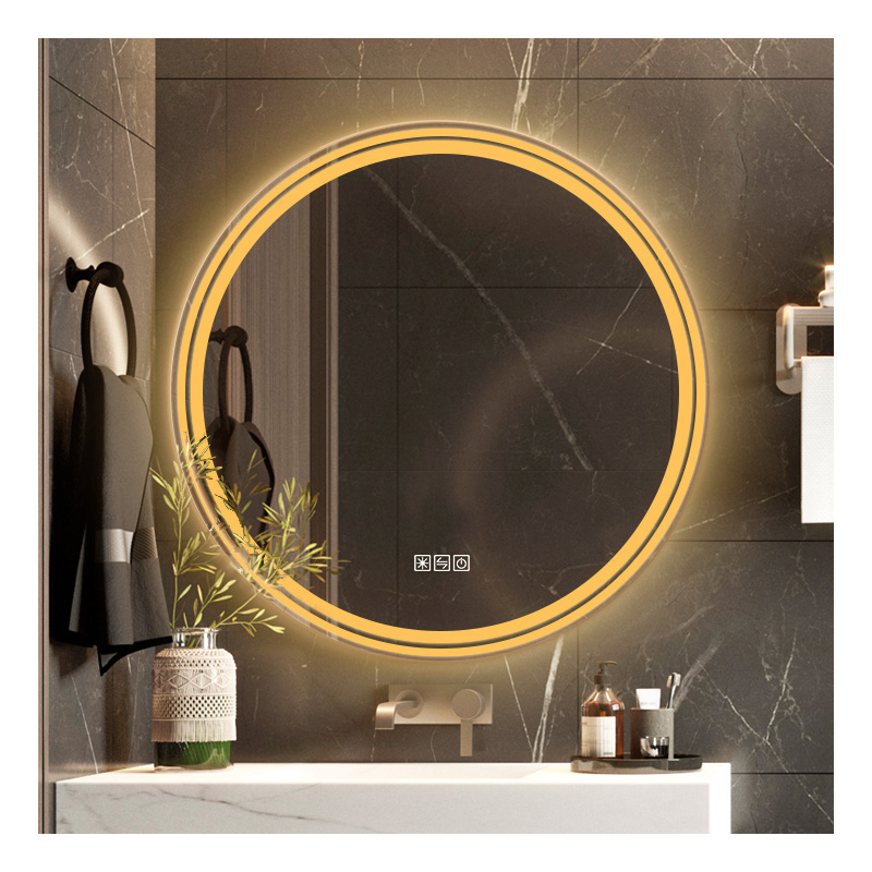 Customized Backlit Round Anti-fog Frameless Led Lighted Hotel Smart Luxury Bathroom Mirror