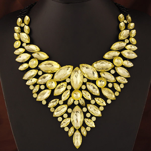 New fashion bling large crystal choker necklace wedding party statement necklace for women