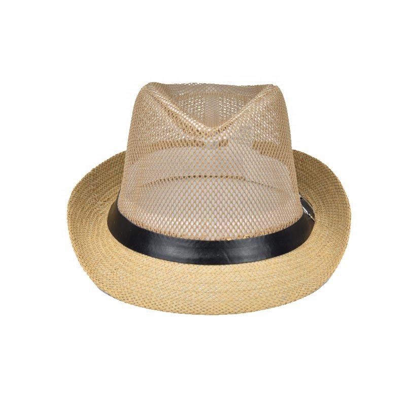 Customized cheap summer beach plain straw beach hat wholesale unisex panama hat