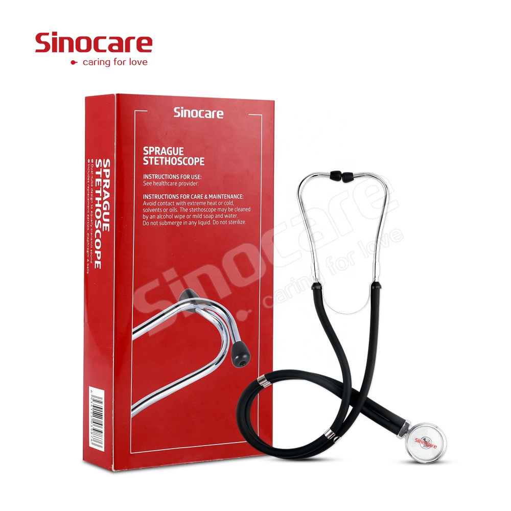 Sinocare CE стетоскоп из нержавеющей стали с двойной трубкой, портативный стетоскоп с двойной головкой для клиники и больницы