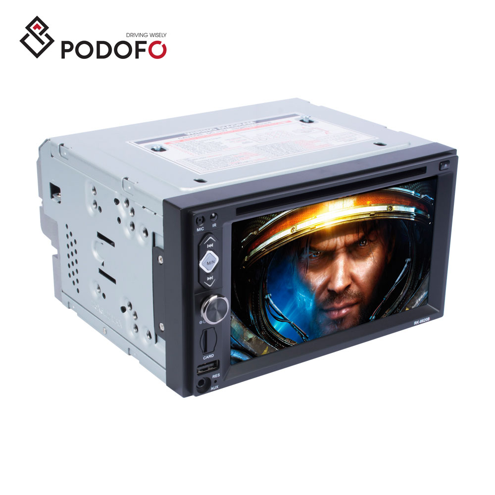 Podofo автомобильный DVD плеер 2Din 6,2 ''Автомобильный видео стерео радио Зеркало Ссылка Bluetooth FM приемник