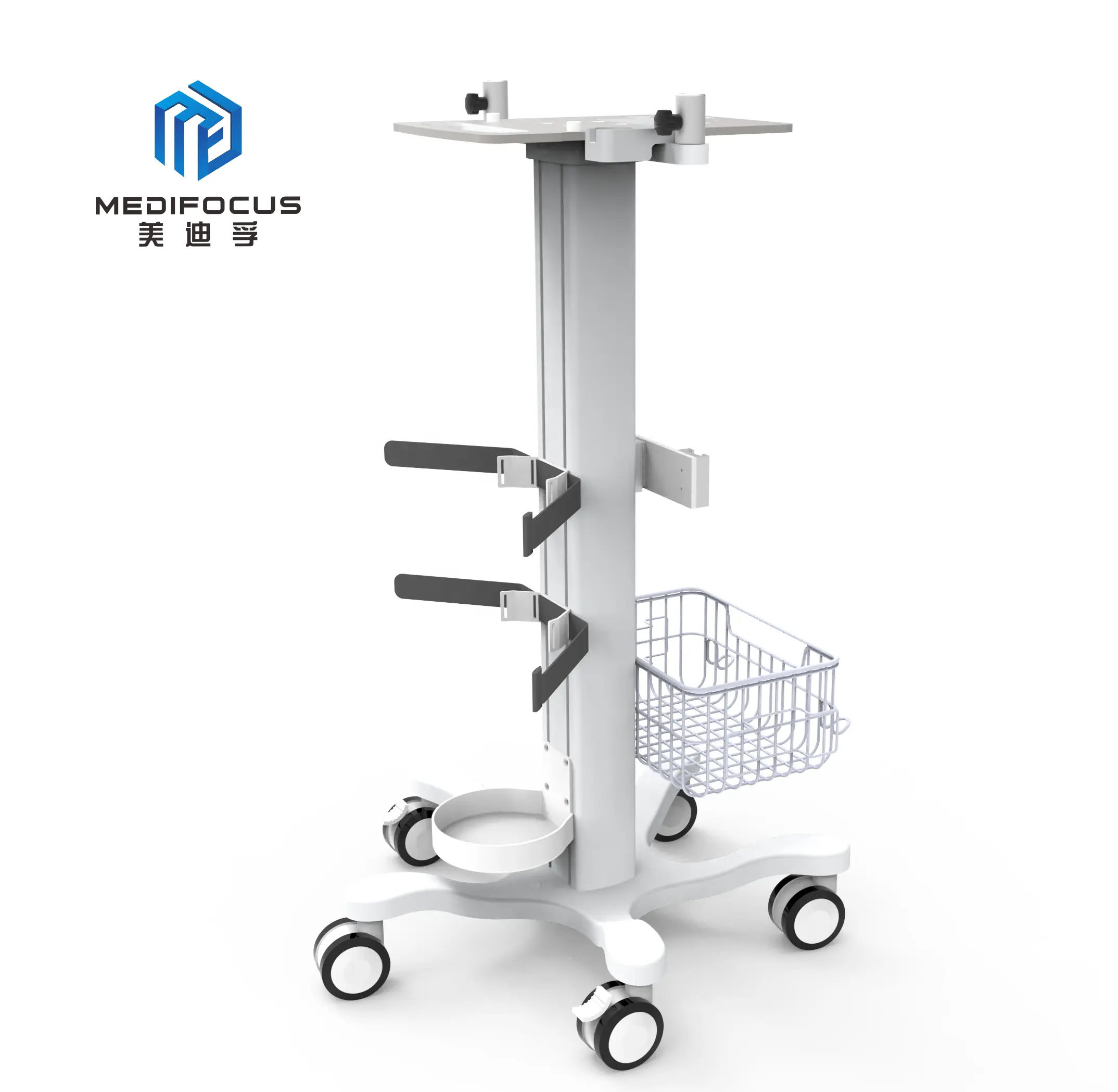 Respiratory device supporting trolley in ICU room ventilation mobile cart
