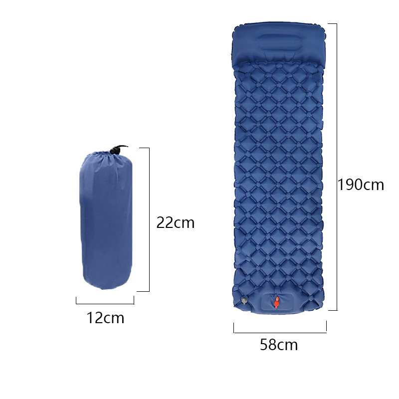 FLYFIT Inflating Insulated Foot Press Sleeping Pad Mat With Pillow Matress For Camping Camp Inflatable Outdoor Sleeping Pad