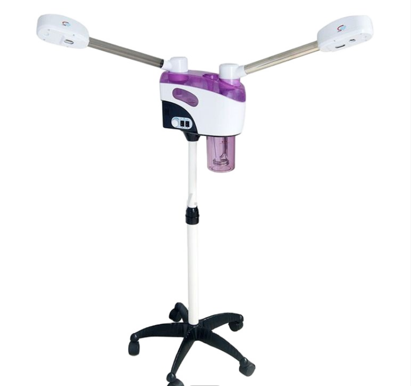 2021 Wholesales Portable White and Pink Cold Hot Facial Hair Steamer with Stand