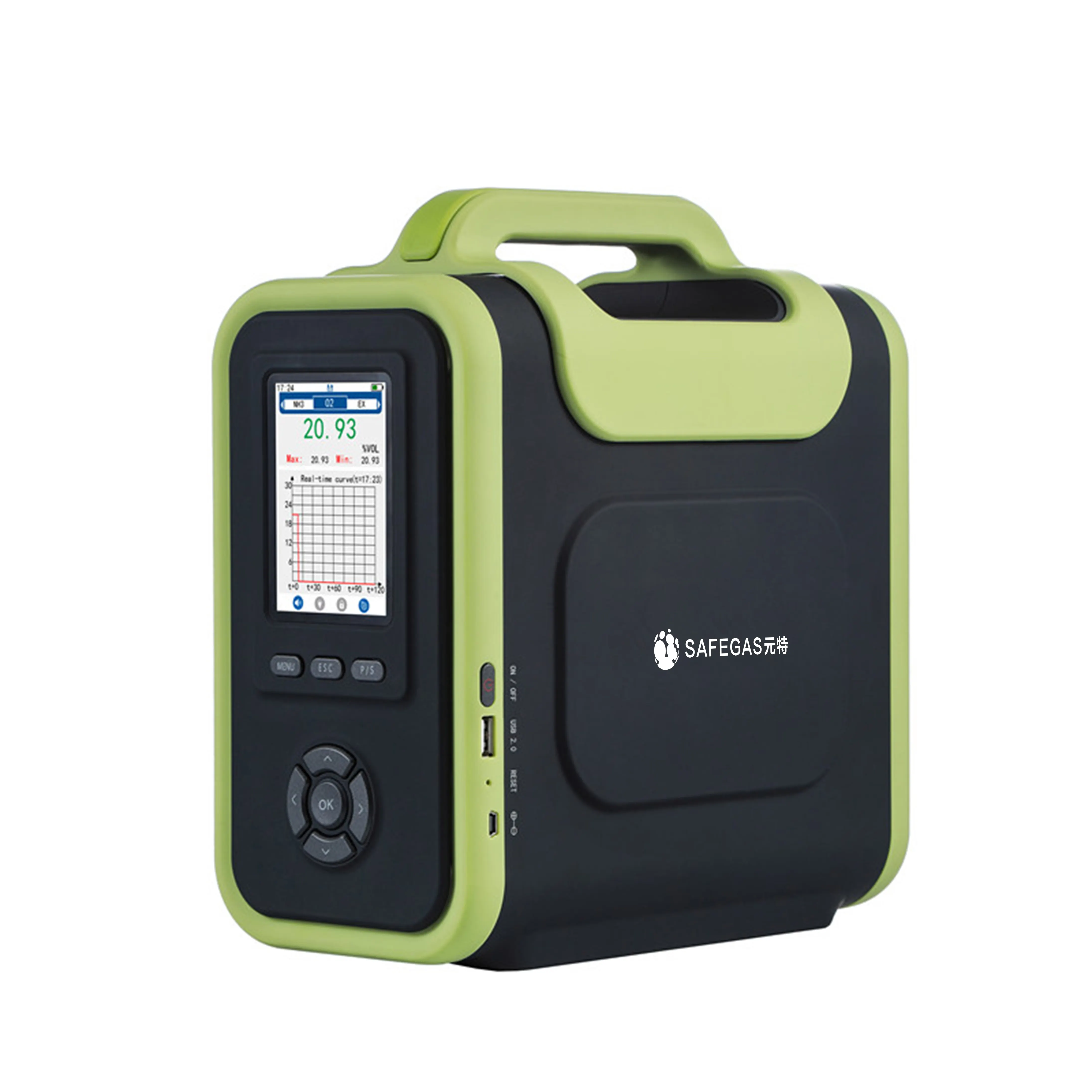 Gas Analyzer O2 CO2 CO NOx SOx Laboratory Detection Highest Precision 0.001ppm With Bluetooth Printer