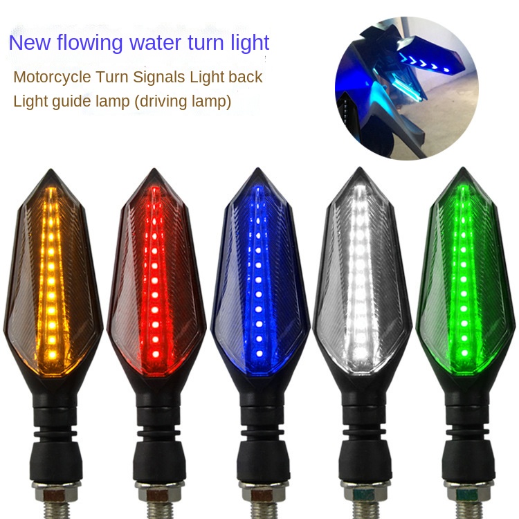 2 шт 12V мотоцикл LED поворотники световой индикатор дневные ходовые Универсальный два боковых последовательного потока кроссовки двухцветная лампа