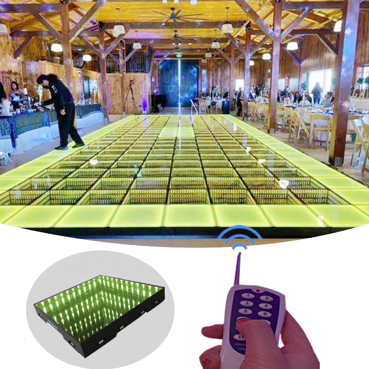 china party flower wireless illuminated glass mirror magnetic sparkle dancefloor infinity led 3d dance floor led floor light up