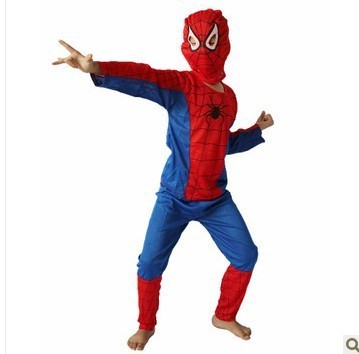 Kids Cosplay Costume Spiderman superhero Children Clothing Sets Long Sleeve Top+Pant+Mask Suit Halloween Party Toddler Baby K1