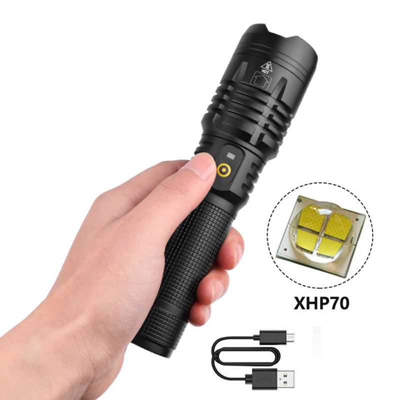 Высокая Мощность Масштабируемые XHP70.2 светодиодные фонари USB перезаряжаемые фонарик мастерской в виде факела на другие Кемпинг пеший туризм туристическое снаряжение