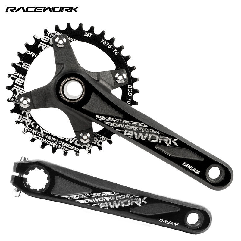 RACEWORK Hollow Integrated MTB Bike Crankset 170mm Aluminum Bicycle Crank & Chainwheel