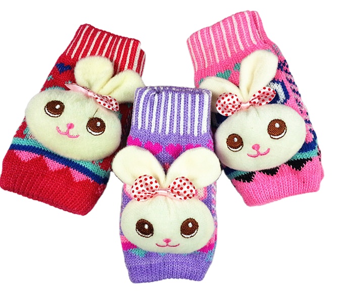 image animal cute knitted mittens customized color autumn winter warm open finger mittens