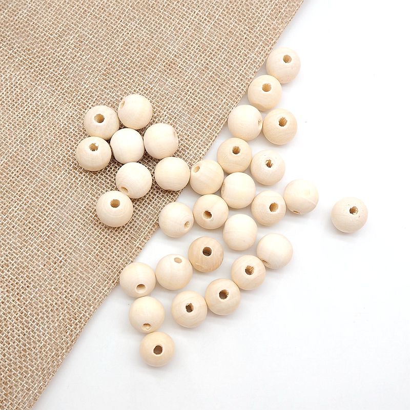 Natural Maple Wooden 10mm Round Beads Handmade Custom Decorations Fashion Crafts Children's Jewelry Wooden Beads