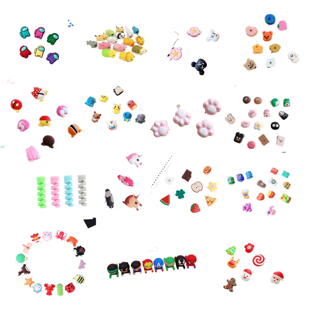 silicone pvc custom cartoon animal bite data charger Cable Protector