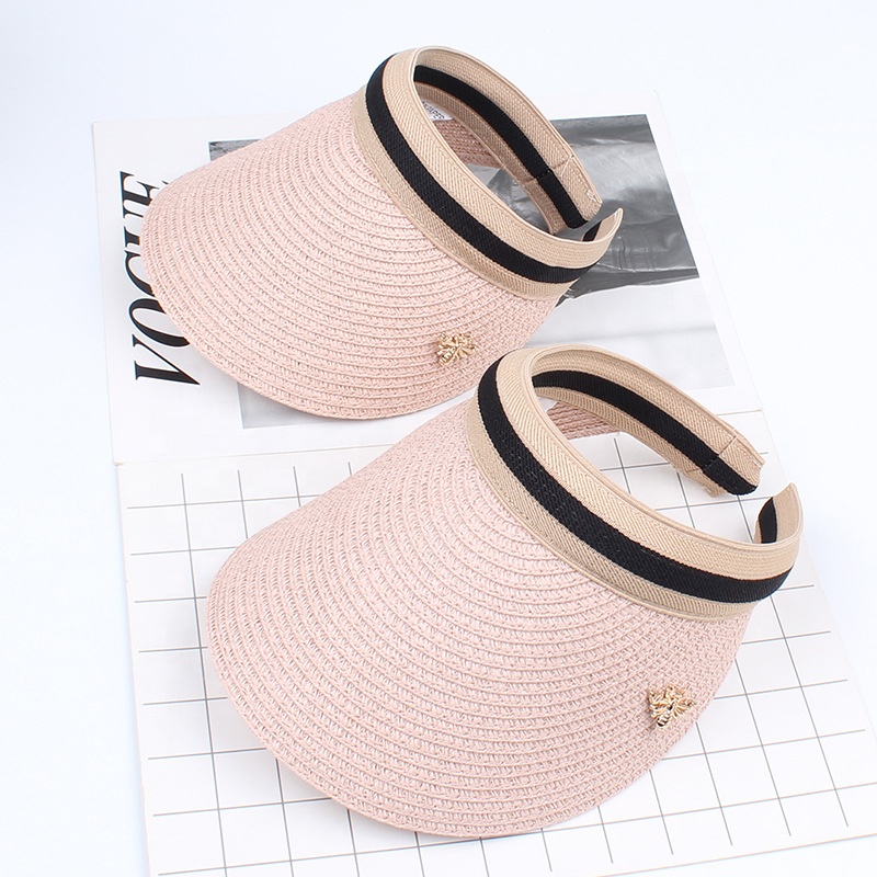 Hot sale high quality 100% paper foldable summer visor paper braid sun straw hat