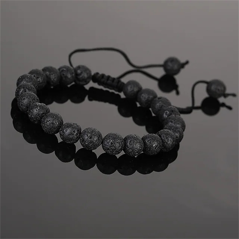 Natural stone lava rock bead bracelet men chakra bracelet women yoga stretch diffuser bracelet Manufacturer Competitive Price